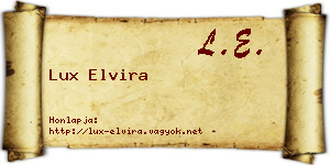 Lux Elvira névjegykártya